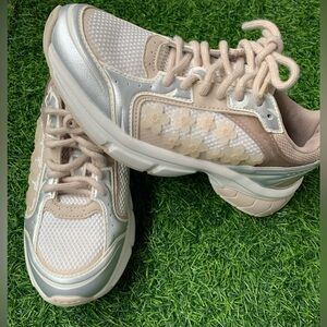 Big girl Cream and Silver Sneakers